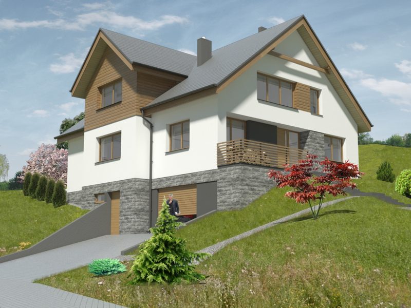 DZ/482 widokowa działka budowlana z projektem domu w Sanoku