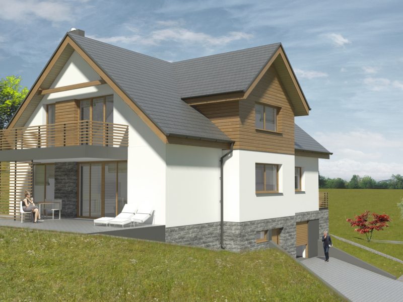 DZ/482 widokowa działka budowlana z projektem domu w Sanoku