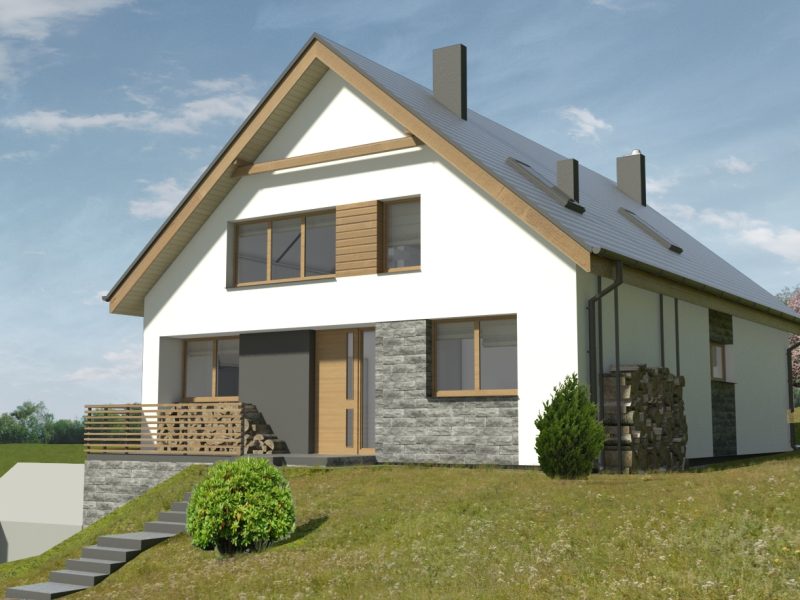 DZ/482 widokowa działka budowlana z projektem domu w Sanoku